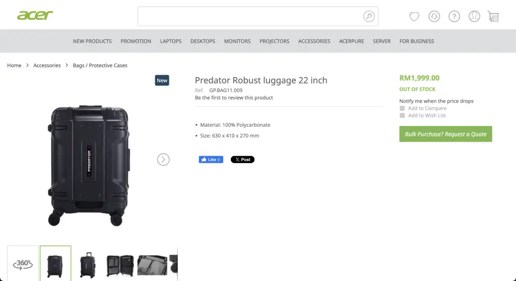 Predator Robust Luggage Price